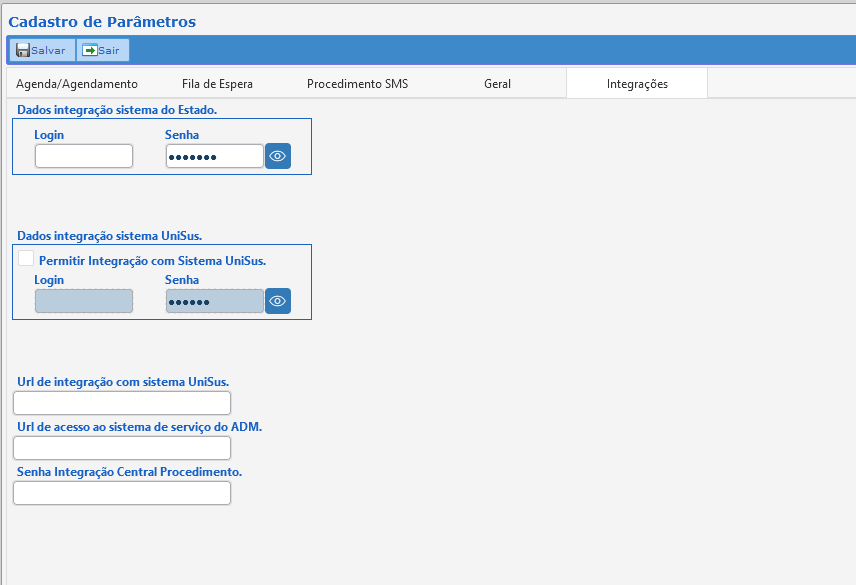  (image: http://wikka.fastmedic.com.br/wikka/images/Telas versão Web/Central Procedimentos/CADASTROS/ParametrosCP/AbaIntegracoes.png) 
